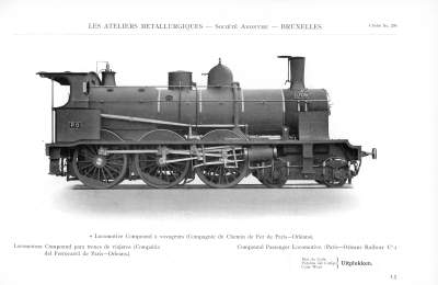 <b>Locomotive Compound à voyageurs</b><br>Compagnie du Chemin de fer de Paris-Orléans